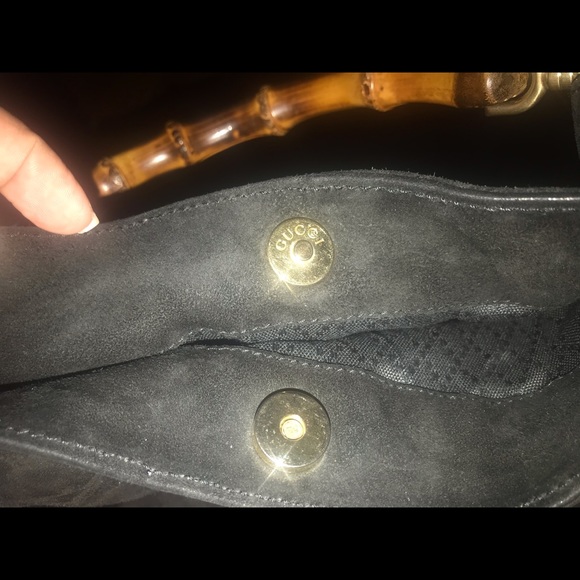 VINTAGE SUEDE/LEATHER HOBO BAG - Picture 3 of 6